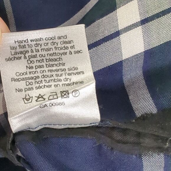 Veronica Beard Blouse Womens 6 Blue & Green Plaid Button Up Shirt - Picture 9 of 11